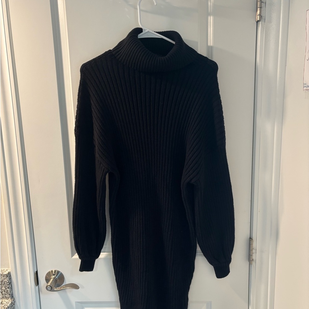 Black Turtleneck Sweater Dress